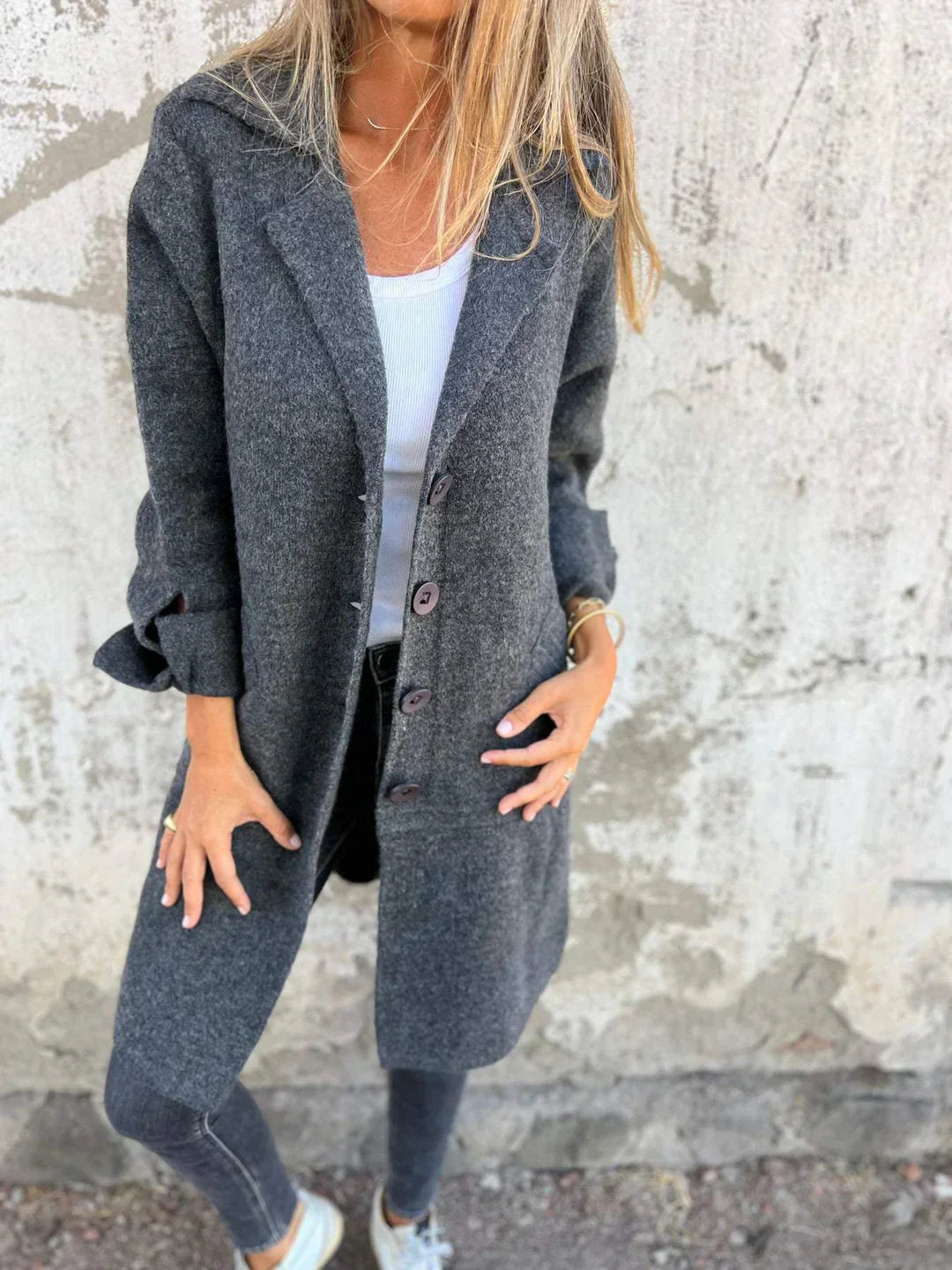 Alba | Cappotto casual in lana con revers